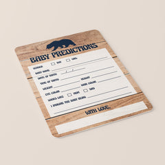 Bear Baby Prediction Card Printable
