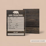 Wood background baby shower game printable by LittleSizzle