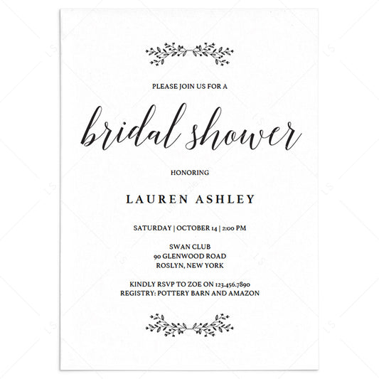 Rustic Wedding Shower Invitation Template by LittleSizzle