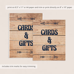 Forest Woods Cards and Gifts Sign Printable