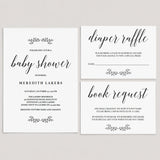 Black and White Baby Shower Invitation Set Template by LittleSizzle