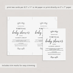 Virtual baby shower invitation gender neutral editable template by LittleSizzle