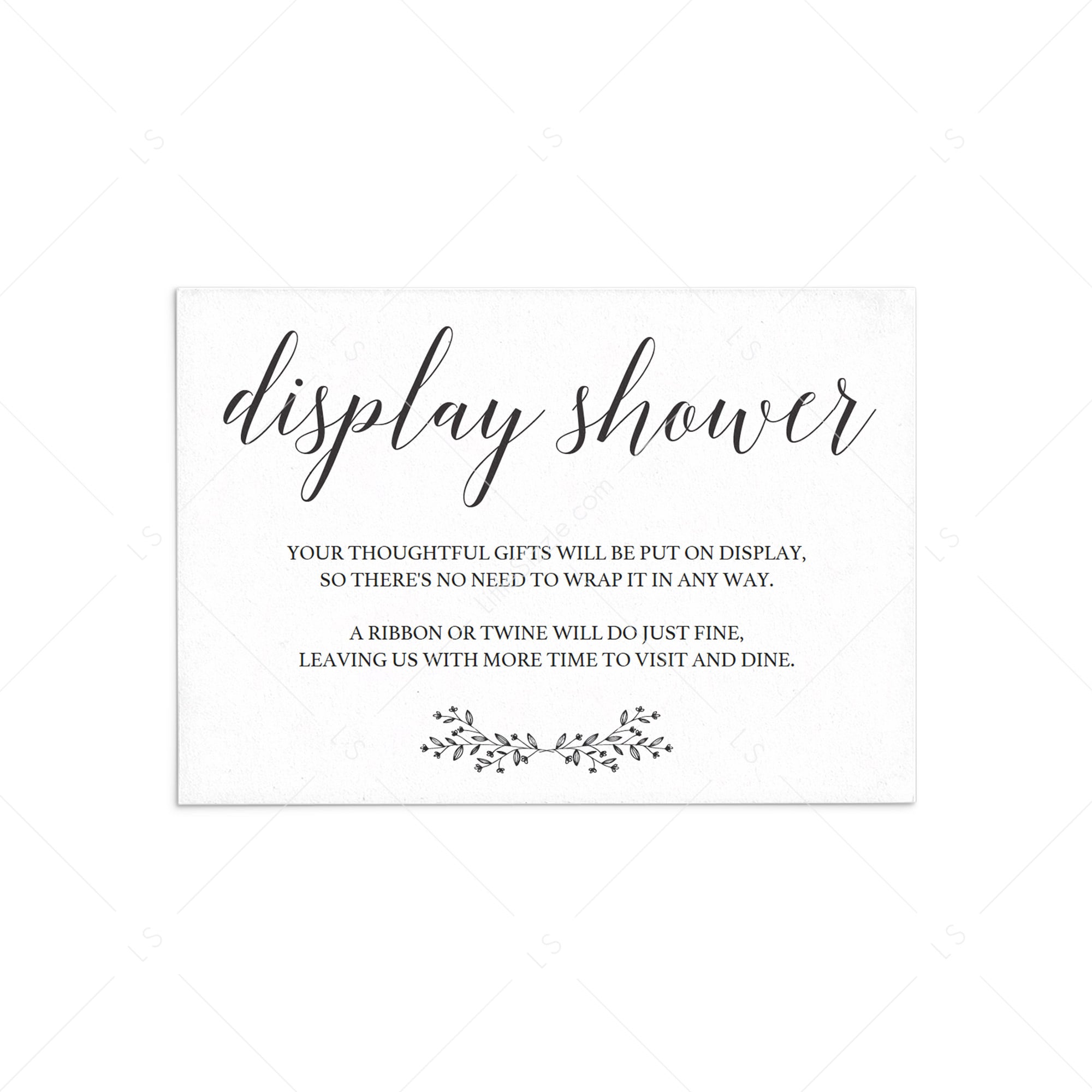 Minimal Display Shower Card Template by LittleSizzle