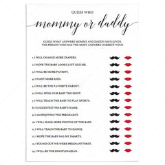 Guess who mommy or daddy baby shower game by LittleSizzle