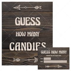 Guess how many baby shower game sign and cards rustic theme by LittleSizzle