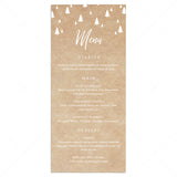 Rustic Holiday Menu Template Instant Download