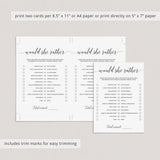Would your rather printable game by LittleSizzle