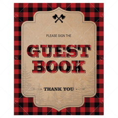 Lumberjack decorations sign the guest book table sign printable by LittleSizzle