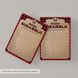 Boy Baby Shower Game Package with Buffalo Plaid Pattern
