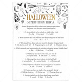 Halloween Superstition Trivia with Answer Key Printable by LittleSizzle