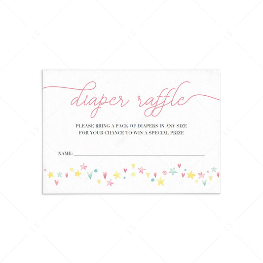 Diaper Raffle Girl Baby Shower Printable by LittleSizzle