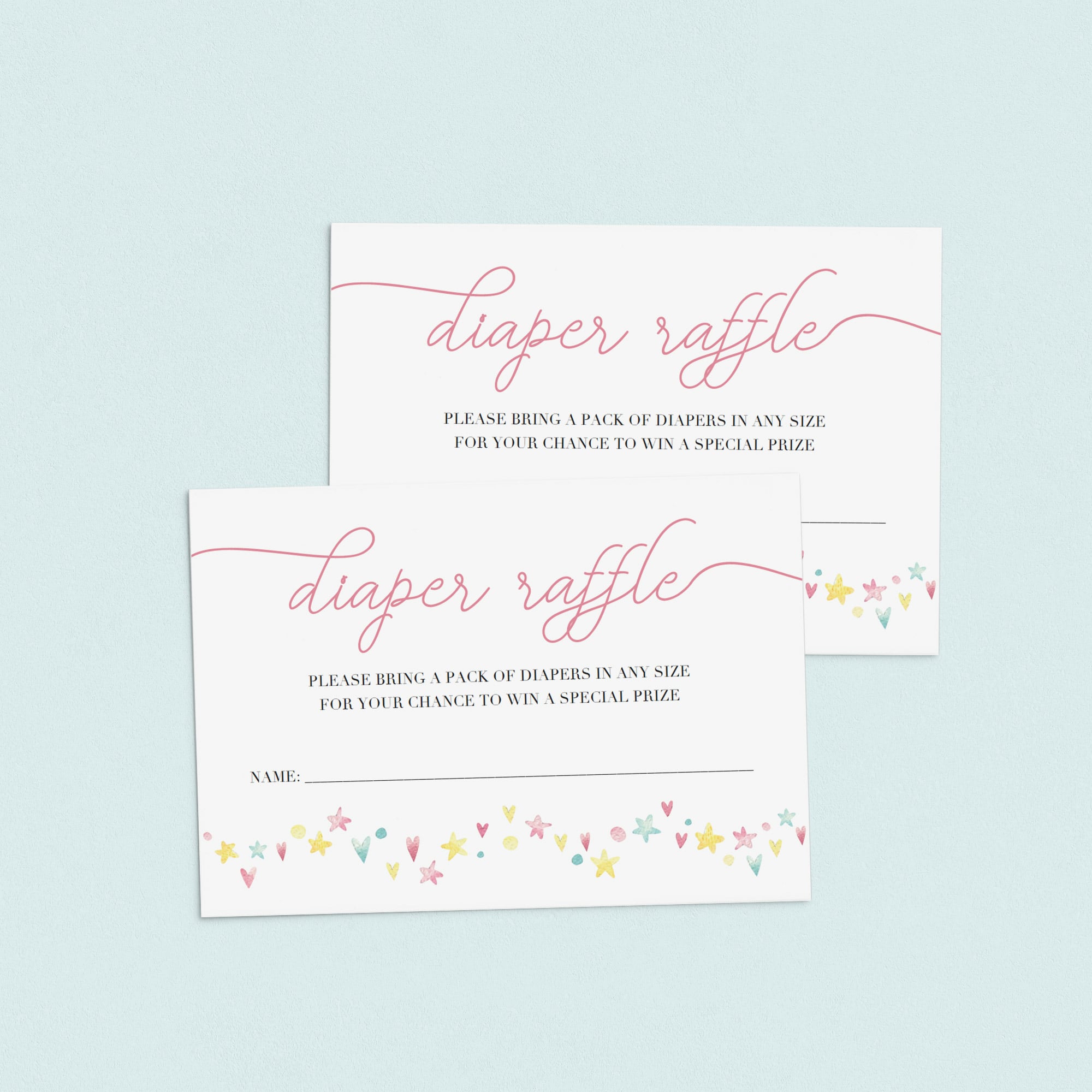Printable Girl Baby Shower Diaper Raffle Ticket by LittleSizzle
