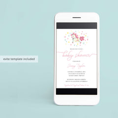 Unicorn Baby Shower Invitation Template