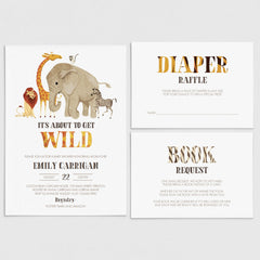 Printable jungle safari baby shower invitation bundle by LittleSizzle