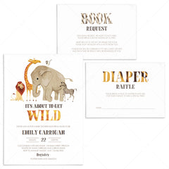 Printable jungle safari baby shower invitation bundle by LittleSizzle