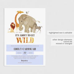 Editable safari theme baby shower invitation by LittleSizzle