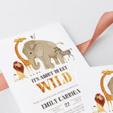 Jungle animals baby shower invitation PDF template by LittleSizzle