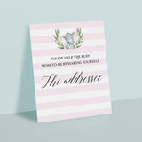 Thank you address card sign for girl baby shower by LittleSizzle
