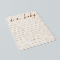 Safari Baby Shower Wishes for Baby Cards Printable
