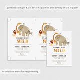 Printable Jungle Safari Baby Shower Invitation Bundle