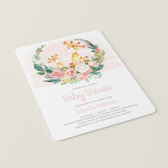 Girl giraffe baby shower invitations download by LittleSizzle