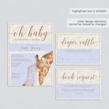 Editable templates for giraffe themed baby shower party by LittleSizzle