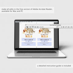 Printable safari baby shower invitation PDF template by LittleSizzle