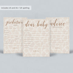 Neutral Safari Baby Shower Games Package Instant Download