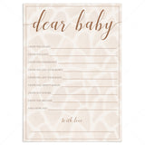 safari baby shower game cards dear baby by LittleSizzle