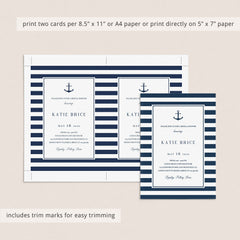 sailor themed bridal shower invite printable template