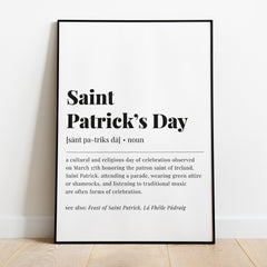 St Patricks Day Definition Print Instant Download