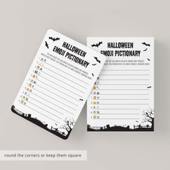 Halloween Emoji Game Printable Black & White
