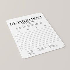 Retirement Scattergories Game Printable
