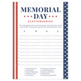 Memorial Day Game Printable Scattergories by LittleSizzle