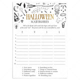 Witchy Halloween Party Game Scattergories by LittleSizzle