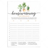 Housewarming Scattergories Game Printable by LittleSizzle