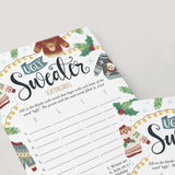 Ugly Christmas Sweater Game Scattergories Printable