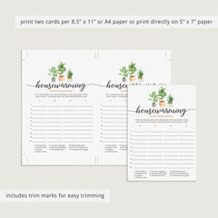 Housewarming Scattergories Game Printable