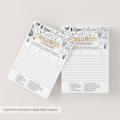 Witchy Halloween Party Game Scattergories