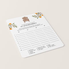 Printable Retirement Game Scattergories