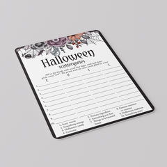 Floral Halloween Party Game Scattergories Download