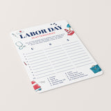 Labor Day Game Idea Scattergories Printable