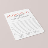 Women's Retirement Party Game Scattergories Printable