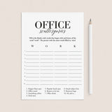 Office Party Game Scattergories Printable by LittleSizzle