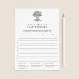 Printable Family Reunion Game Scattergories by LittleSizzle