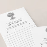 Printable Family Reunion Game Scattergories