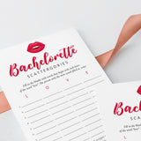 Red Bachelorette Party Game Scattergories Printable
