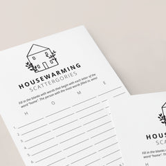 Game for Houswarming Party Scattergories Printable
