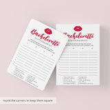 Red Bachelorette Party Game Scattergories Printable