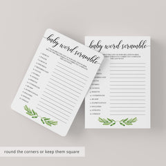 Printable baby shower game templates baby word scramble by LittleSizzle